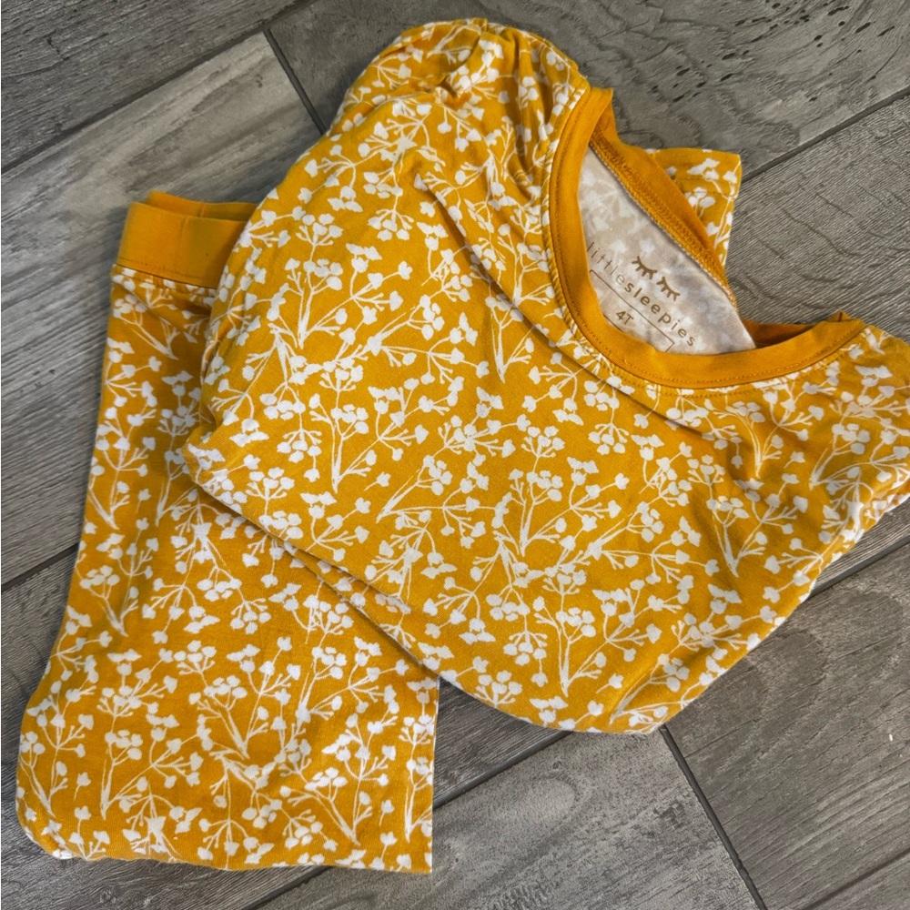 Little Sleepies Golden Poppies two piece pajama set
